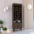 Depot E-Shop Harvey Double Door Bar Cabinet, Dark Walnut DE-BLC6711